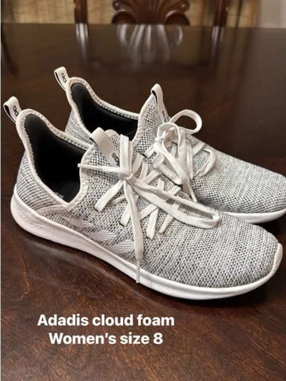 adidas Women's Grey Knit Athletic Shoes